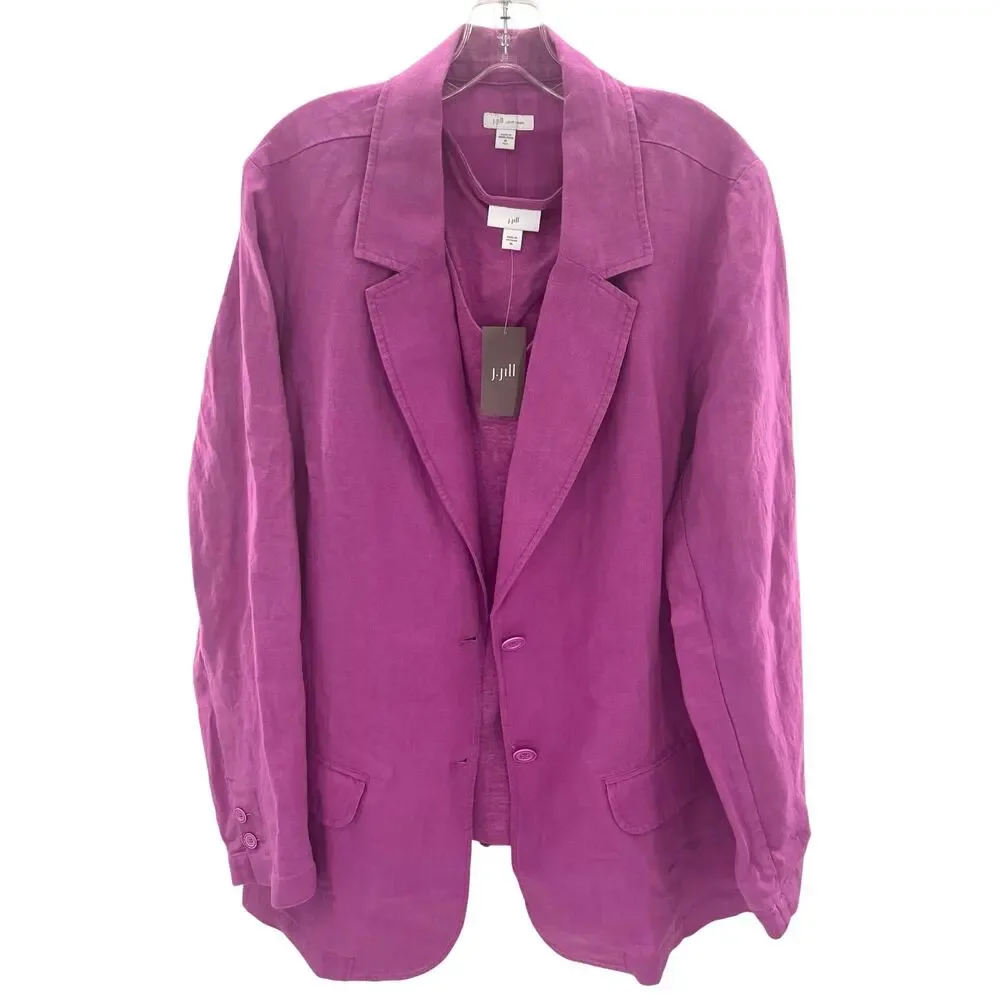J.Jill Tall Summer Linen women’s blazer and tank top set - Picture 2 of 11